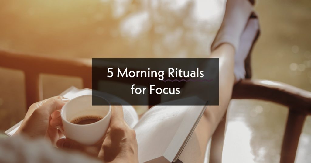 Morning coffee and journal setup for productivity rituals