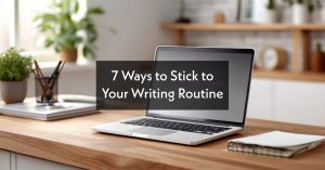 writer journaling morning routine notebook desk — stay consistent with writing